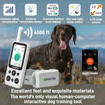 Arctic White 1-dog training collar demonstrating 4500ft long range and a 2.8-inch LCD large screen