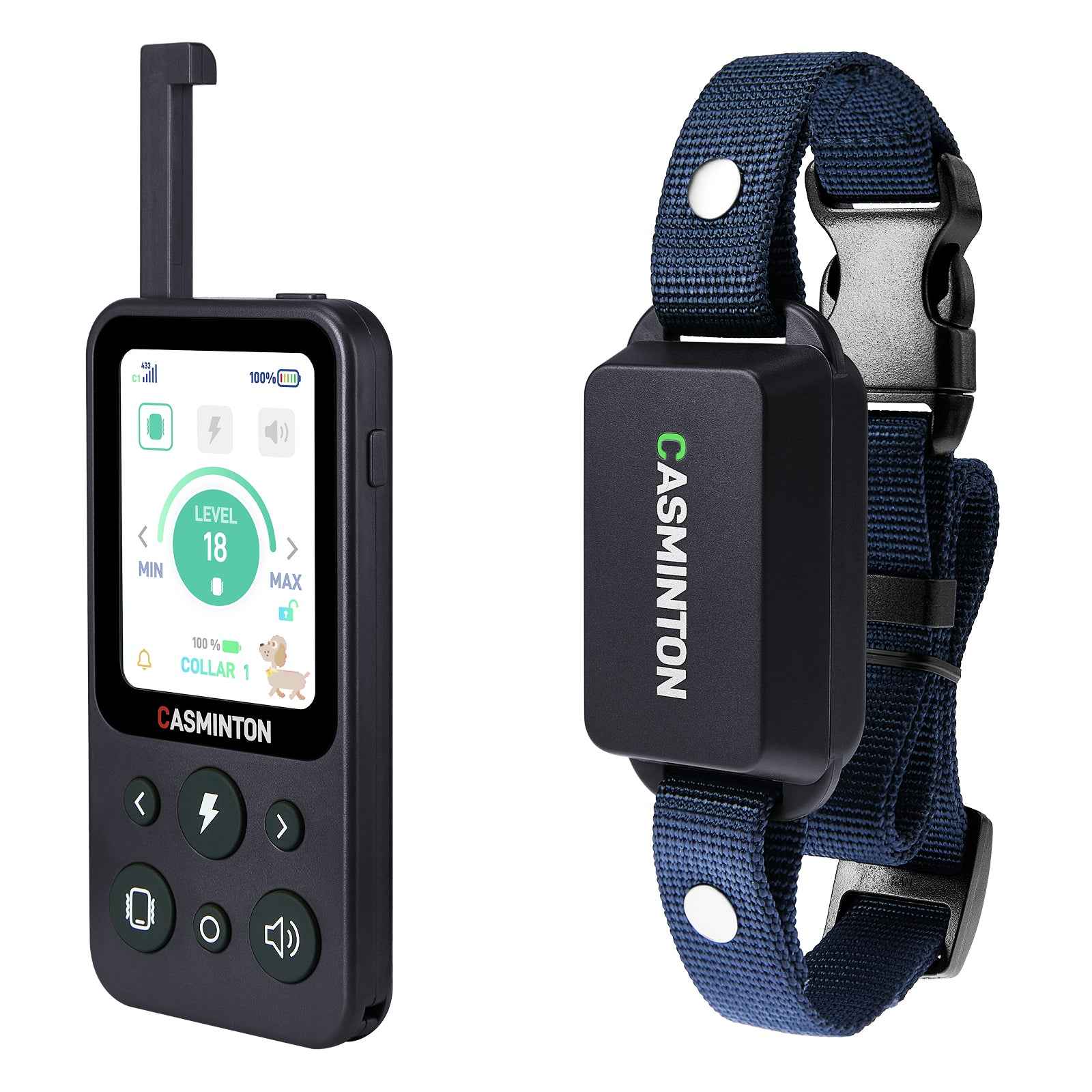 CASMINTON Waterproof Dog Training Collar with Remote Control for Effective Training blue