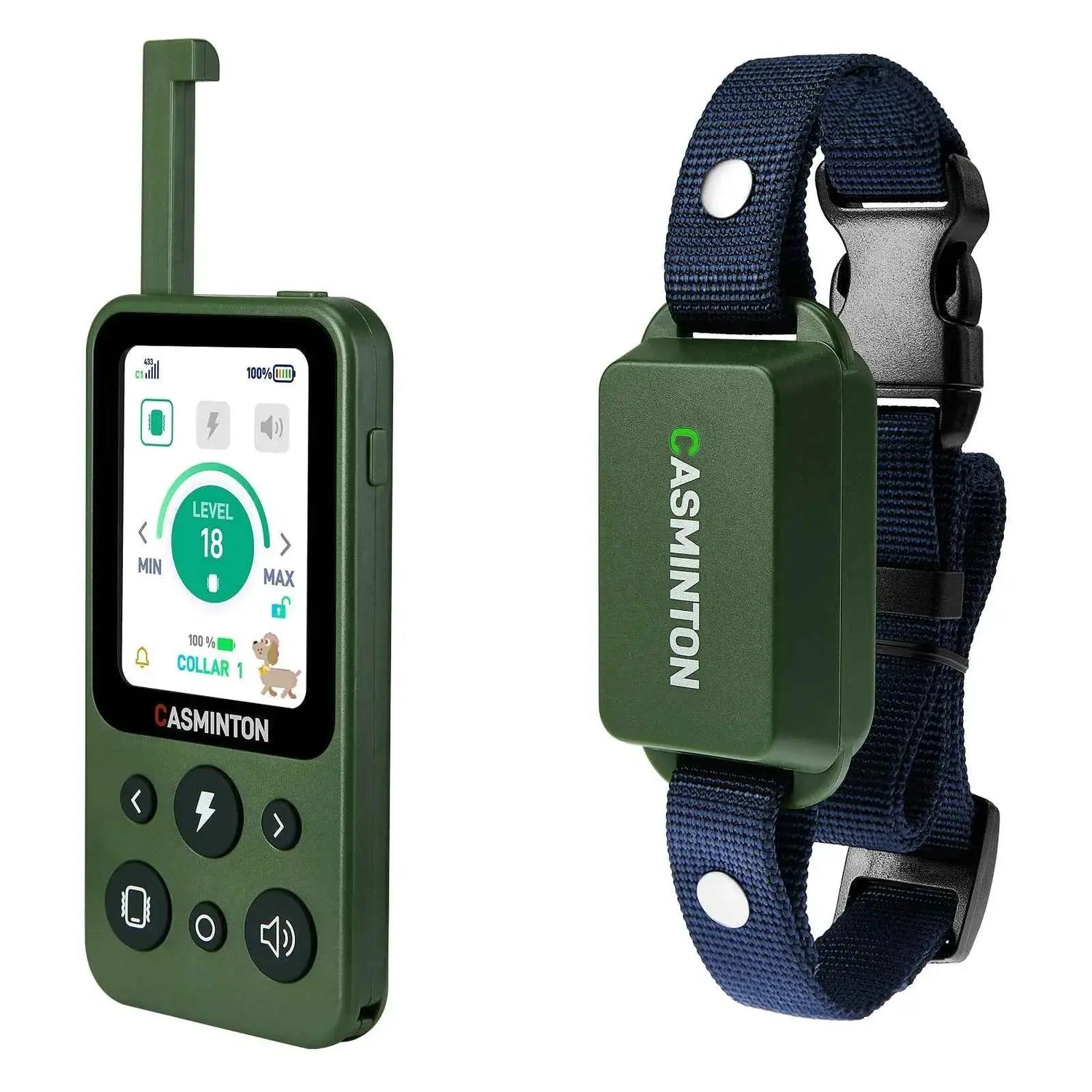 CASMINTON Waterproof Dog Training Collar with Remote Control for Effective Training green - CASMINTON