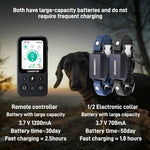 Tactical Navy 2-dog training remote and collars featuring heavy-duty battery life for outdoor use