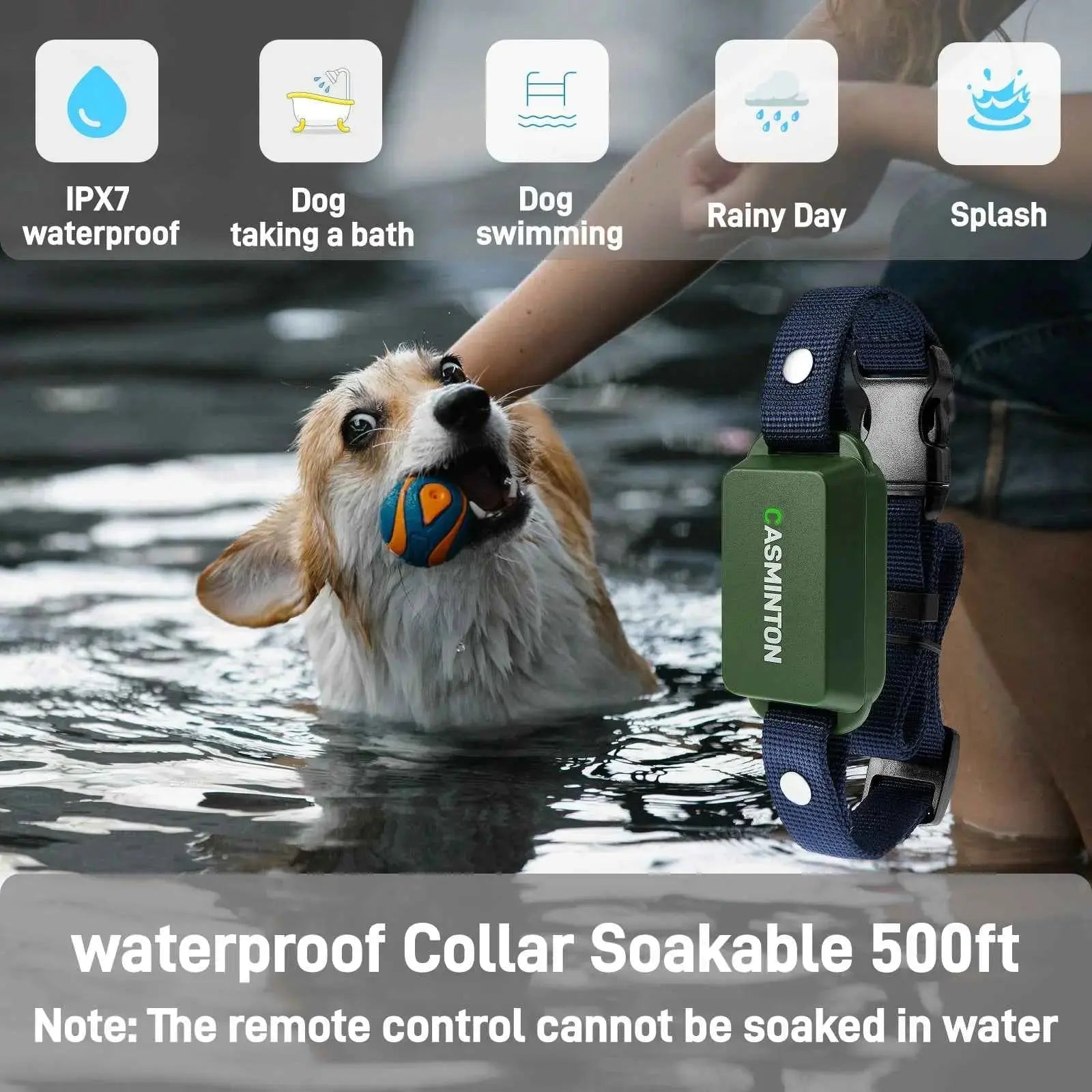 Hunter Green waterproof 1-dog training collar perfect for retrieving dogs swimming in lakes