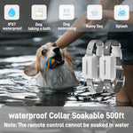 Fully soakable Arctic White 2-dog waterproof collar receivers for dogs taking a bath or swimming