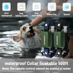 Soakable Hunter Green receivers for a 2-dog system ensuring reliable training in wet and rainy conditions